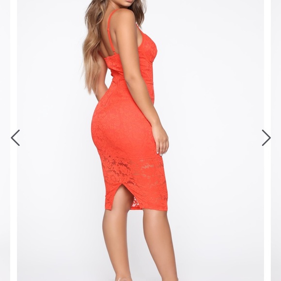 Orange Lace Fashionnova Dress - Picture 2 of 12